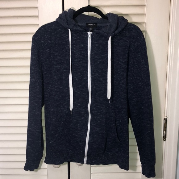 Forever 21 Other - MOVING SALE! 4/$20 - Forever 21 Men Heather Blue Zip Front Sweatshirt Hoodie